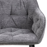 Harstad Eetkamerstoel - Antraciet met een Mat Zwart Frame - Eetkamerstoelen - Rebellenclub