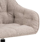 Harstad Eetkamerstoel - Beige Bouclé met een Mat Zwart Frame - Eetkamerstoelen - Rebellenclub
