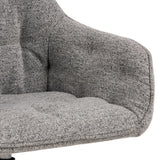 Harstad Eetkamerstoel - Grijs Bouclé met een Mat Zwart Frame - Eetkamerstoelen - Rebellenclub