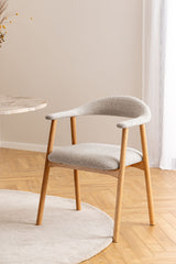 Joren Eetkamerstoel - Set van 2 - Beige Bouclé - Eetkamerstoelen - Rebellenclub