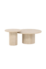 Junon Salontafel - ø80 cm - Travertin - - Rebellenclub