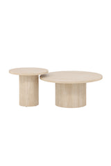 Junon Salontafel - ø80 cm - Travertin - - Rebellenclub