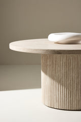 Junon Salontafel - ø80 cm - Travertin - - Rebellenclub