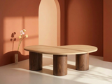 Kaloria Salontafel - 130 x 78 cm Mokka / Travertin - Salontafels - Rebellenclub