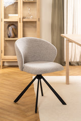 Koro Eetkamerstoel - Set van 2 - Beige Bouclé - Eetkamerstoelen - Rebellenclub