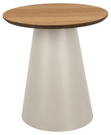 Leeds Salontafel - ø45 cm - Greige met Eiken Blad - Salontafels - Rebellenclub