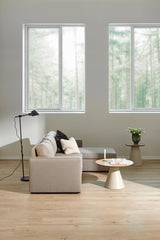 Leeds Salontafel - ø45 cm - Greige met Eiken Blad - Salontafels - Rebellenclub