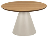 Leeds Salontafel - ø65 cm - Greige met Eiken Blad - Salontafels - Rebellenclub