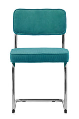 Luxor Eetkamerstoel - Set van 4 - Blauw Ribstof  - Eetkamerstoelen - Rebellenclub