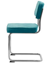 Luxor Eetkamerstoel - Set van 4 - Blauw Ribstof  - Eetkamerstoelen - Rebellenclub