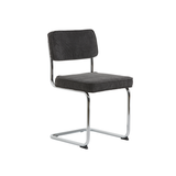 Luxor Eetkamerstoel - Set van 4 - Donkergrijs Ribstof  - Eetkamerstoelen - Rebellenclub