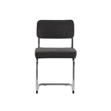 Luxor Eetkamerstoel - Set van 4 - Donkergrijs Ribstof  - Eetkamerstoelen - Rebellenclub