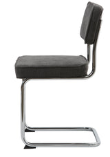 Luxor Eetkamerstoel - Set van 4 - Donkergrijs Ribstof  - Eetkamerstoelen - Rebellenclub