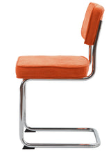 Luxor Eetkamerstoel - Set van 4 - Oranje Ribstof - Eetkamerstoelen - Rebellenclub