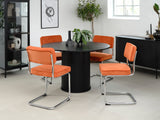 Luxor Eetkamerstoel - Set van 4 - Oranje Ribstof - Eetkamerstoelen - Rebellenclub