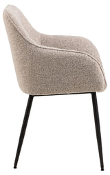 Nivala Eetkamerstoel - Set van 2 - Beige met Mat Zwarte Poten - Eetkamerstoelen - Rebellenclub