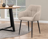 Nivala Eetkamerstoel - Set van 2 - Beige met Mat Zwarte Poten - Eetkamerstoelen - Rebellenclub