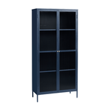 Omeo Vitrinekast - 190 x 90 cm - Blauw - Vitrinekasten - Rebellenclub