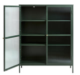 Omeo Vitrinekast - 140 x 111 cm - Groen - Vitrinekasten - Rebellenclub