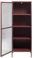 Omeo Vitrinekast - 160 x 58 cm - Bordeauxrood - Vitrinekasten - Rebellenclub