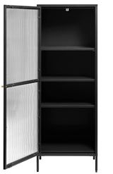 Omeo Vitrinekast - 160 x 58 cm - Zwart - Vitrinekasten - Rebellenclub