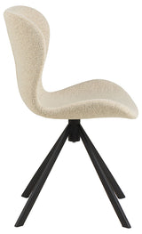 Pescara Eetkamerstoel - Set van 2 - Beige Bouclé met Mat Zwart Frame - Eetkamerstoelen - Rebellenclub