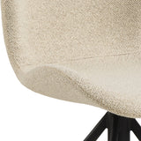 Pescara Eetkamerstoel - Set van 2 - Beige Bouclé met Mat Zwart Frame - Eetkamerstoelen - Rebellenclub