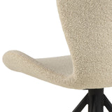 Pescara Eetkamerstoel - Set van 2 - Beige Bouclé met Mat Zwart Frame - Eetkamerstoelen - Rebellenclub