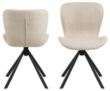 Pescara Eetkamerstoel - Set van 2 - Beige met mat zwart frame - Eetkamerstoelen - Rebellenclub