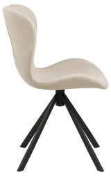 Pescara Eetkamerstoel - Set van 2 - Beige met mat zwart frame - Eetkamerstoelen - Rebellenclub
