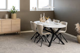 Pescara Eetkamerstoel - Set van 2 - Beige met mat zwart frame - Eetkamerstoelen - Rebellenclub