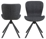 Pescara Eetkamerstoel - Set van 2 - Donker Grijs met mat zwart frame - Eetkamerstoelen - Rebellenclub