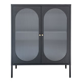 Randers Vitrinekast - 110 x 90 cm - Zwart - Vitrinekasten - Rebellenclub