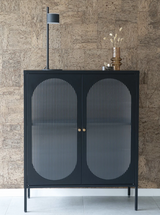 Randers Vitrinekast - 110 x 90 cm - Zwart - Vitrinekasten - Rebellenclub