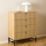 Risley Ladekast - 81 x 100 cm - Licht Eiken - Dressoirs - Rebellenclub