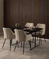 Rocca Eetkamertafel - 140 x 80 cm - Zwart - Eetkamertafels - Rebellenclub