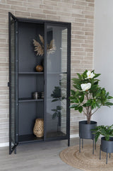 Röjan Vitrinekast - 175 x 80 cm - Zwart Staal - Vitrinekasten - Rebellenclub