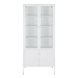 Röjan Vitrinekast - 180 x 80 cm - Wit Staal - Vitrinekasten - Rebellenclub