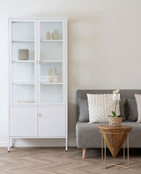 Röjan Vitrinekast - 180 x 80 cm - Wit Staal - Vitrinekasten - Rebellenclub