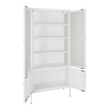 Röjan Vitrinekast - 180 x 80 cm - Wit Staal - Vitrinekasten - Rebellenclub