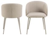 Rylin Eetkamerstoel - Set van 2 - Beige met beige frame - Eetkamerstoelen - Rebellenclub