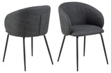 Rylin Eetkamerstoel - Set van 2 - Donker Grijs - Eetkamerstoelen - Rebellenclub