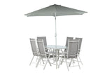 Camelli Tuinset met Parasol - Wit - Tuinsets - Rebellenclub