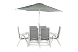 Camelli Tuinset met Parasol - Wit - Tuinsets - Rebellenclub
