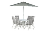 Camelli Tuinset met Parasol - Wit - Tuinsets - Rebellenclub