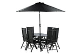 Camelli Tuinset met Parasol - Zwart - Tuinsets - Rebellenclub