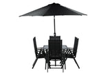 Camelli Tuinset met Parasol - Zwart - Tuinsets - Rebellenclub
