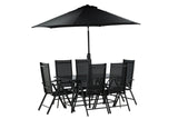 Camelli Tuinset met Parasol - Zwart - Tuinsets - Rebellenclub