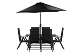 Camelli Tuinset met Parasol - Zwart - Tuinsets - Rebellenclub