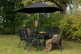 Camelli Tuinset met Parasol - Zwart - Tuinsets - Rebellenclub